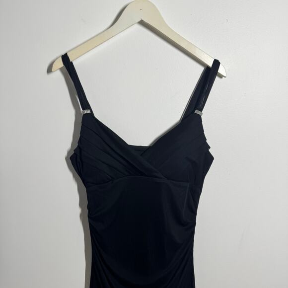 Scarlett Nite Dress Juniors 8 Black Blink Strap Midi Asym Hem Whimsygoth Witchy - Picture 3 of 11